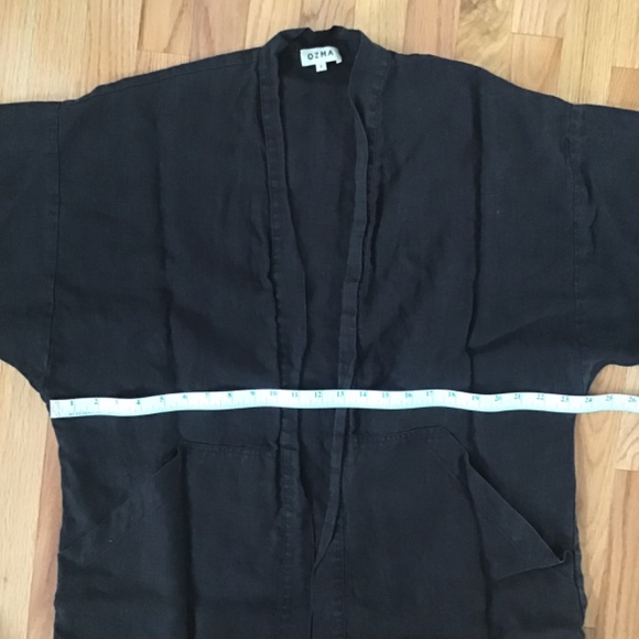 🚀SOLD ON INSTA🚀 Ozma Of California Black Linen Jacket/Robe -MED- Deiji Studios - Picture 9 of 11